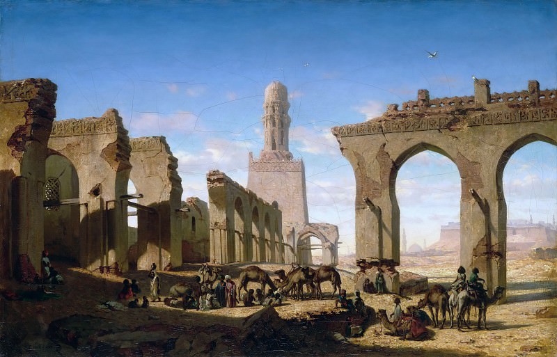 Prosper Marilhat -- Ruins of the Mosque of Caliph El-Hakem in Cairo. Part 2 Louvre