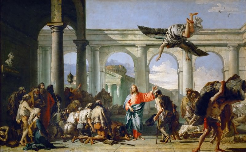 Тьеполо, Джованни Баттиста (1696 Венеция - 1770 Мадрид) -- Исцеление расслабленного при Овчей купели. Part 2 Louvre