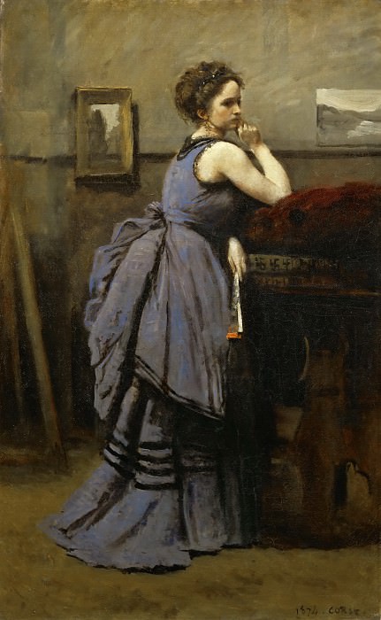 Коро, Жан-Батист-Камиль (Париж 1796-1875) -- Дама в голубом. часть 2 Лувр