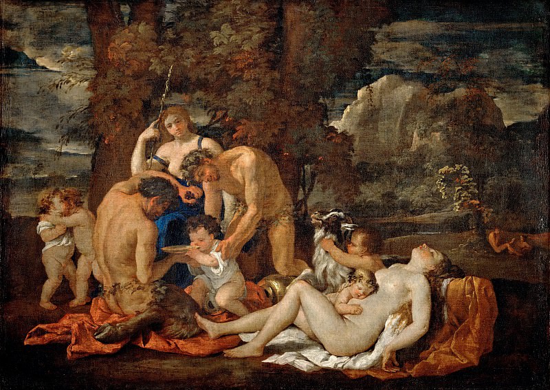 Nicolas Poussin -- Nurture of Bacchus. Part 2 Louvre