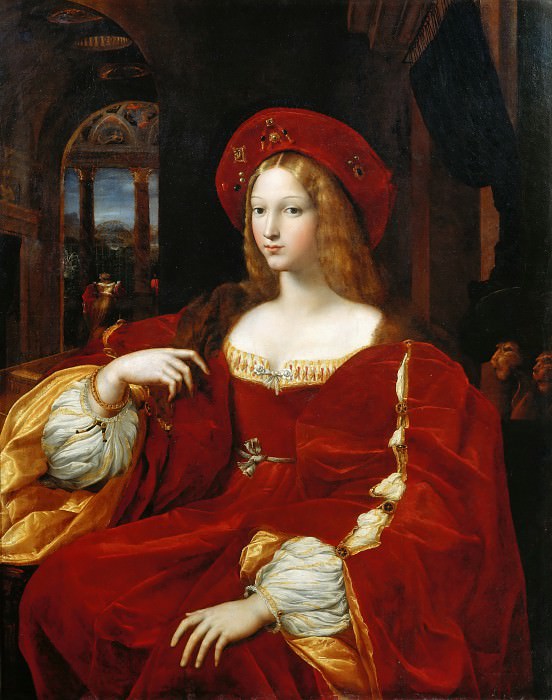 Giulio Romano; face attributed to Raphael -- Portrait of Joan of Aragon, Vice-Queen of Naples. Part 2 Louvre