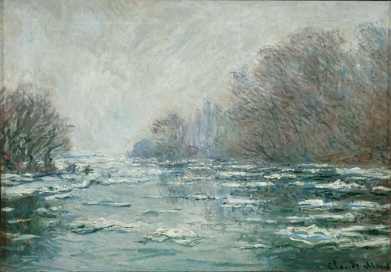 Monet, Claude -- La debacle pres de Vetheuil-The ice breaking near Vertheuil; 1880 Canvas, 65 x 93 cm R.F.1961-61. Part 2 Louvre