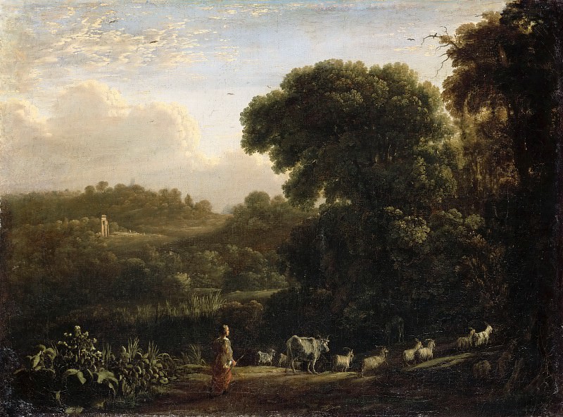 Лоррен, Клод (Клод Желле) (1600 Шамань - 1682 Рим) -- Пейзаж с садящимся солнцем. часть 2 Лувр