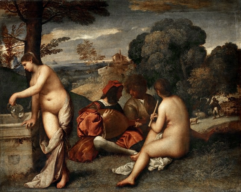 Concert in the Open Air. Titian (Tiziano Vecellio)