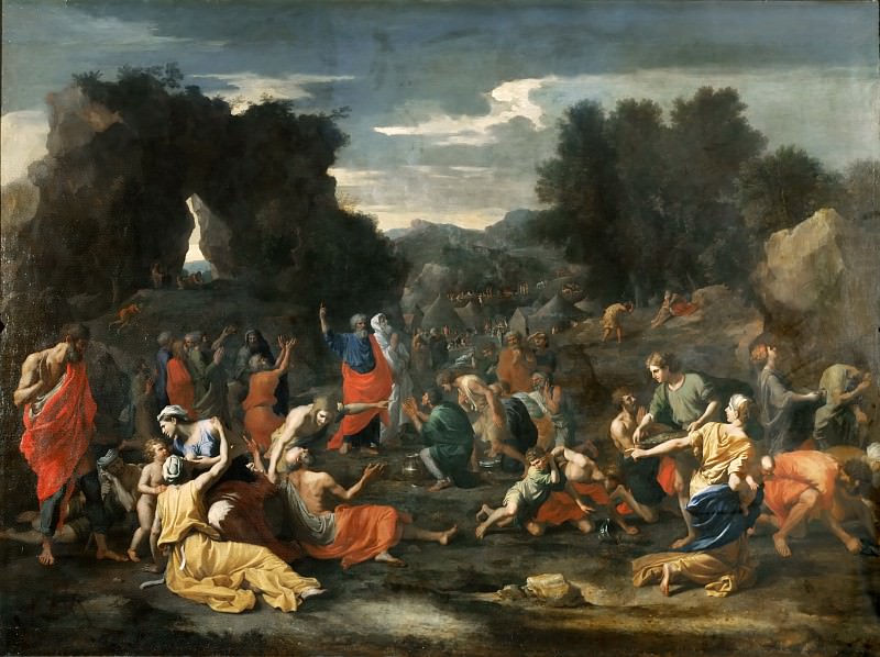 Nicolas Poussin -- Israelites Gathering Manna in the Desert. Part 2 Louvre