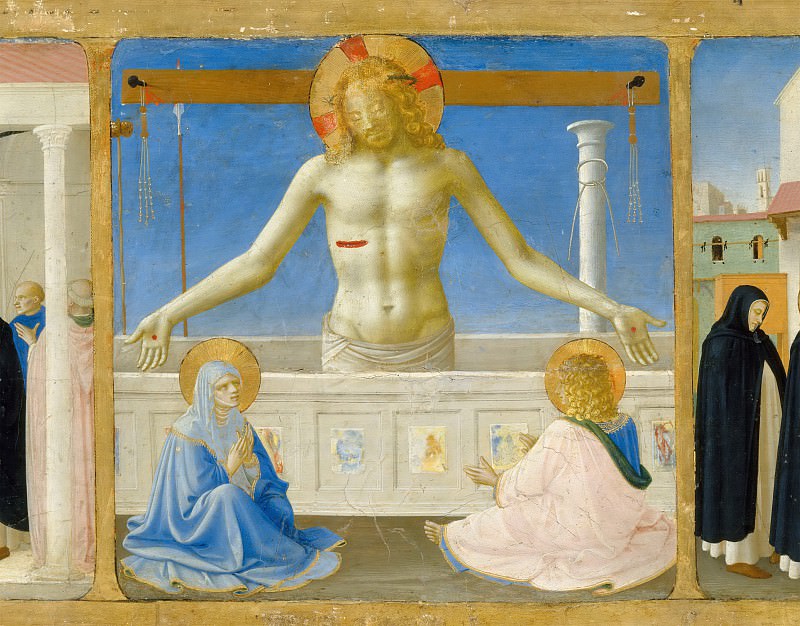 Анджелико, Фра (Гвидо ди Пьетро) (ок1400 Виккио нель Муджелло - 1455 Рим) -- Алтарь Коронования Марии, фрагмент пределлы - Христос, встающий из могилы. часть 6 Лувр