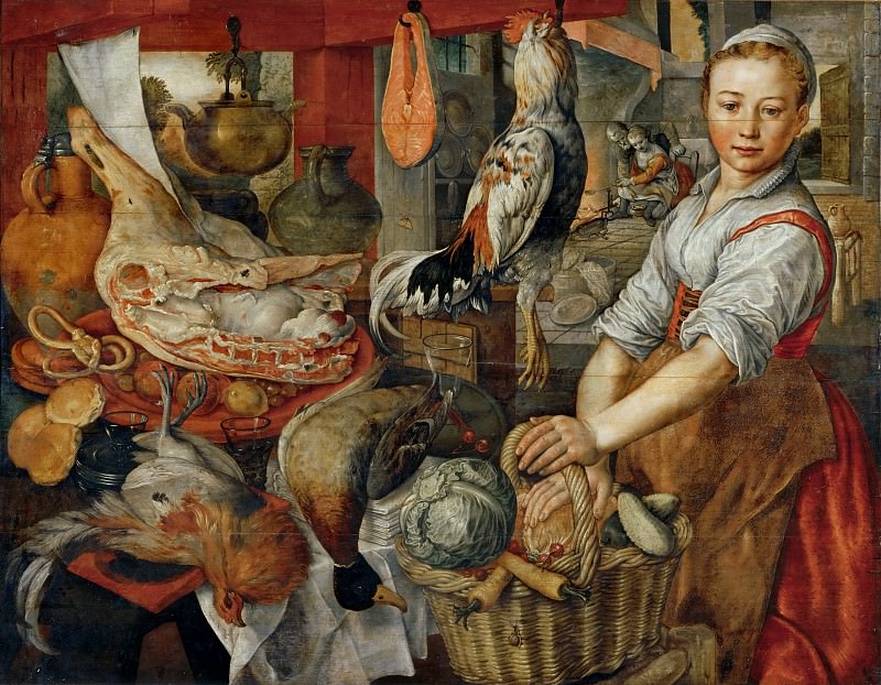 Joachim Beuckelaer (c. 1533-1574) -- Kitchen Scene. Part 6 Louvre