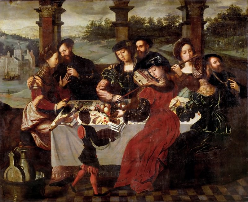 Бенсон, Амбросиус, мастерская (1484 Ломбардия - 1550 Брюгге) -- Послеобеденный концерт. часть 6 Лувр