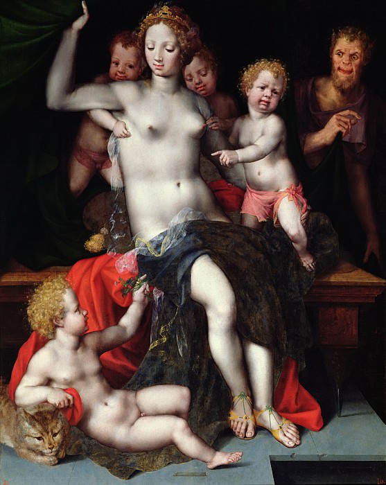 Селлар, Винсент (работал в Мехельне в 1538-60) -- Юпитер в образе Сатира и Антиопа. Part 6 Louvre