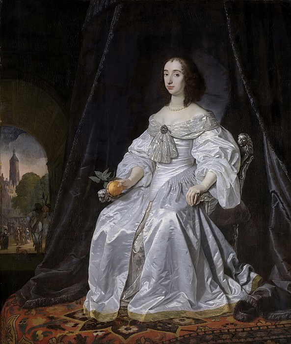 Helst, Bartholomeus van der -- Portret van prinses Maria Stuart (1631-60). Weduwe van Willem II, prins van Oranje, 1652. Rijksmuseum: part 1