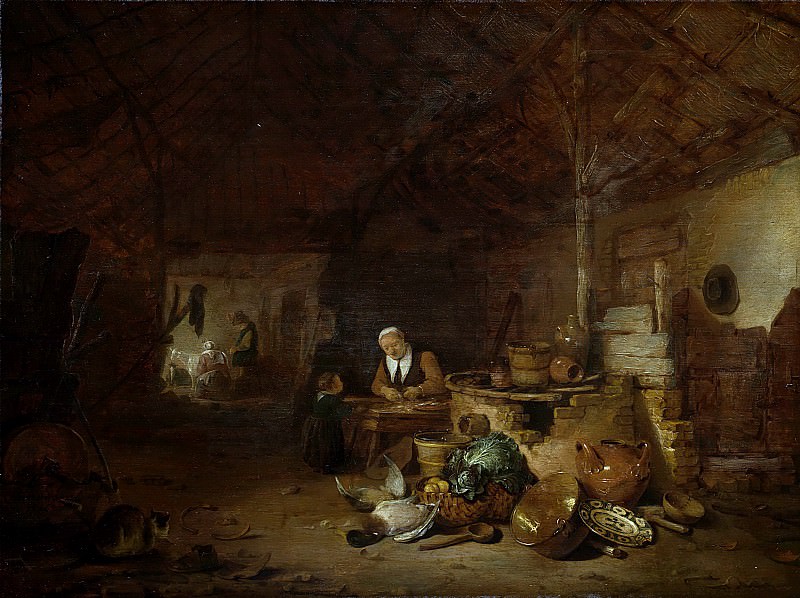 Эгберт Ливенс Пул - Часть крестьянского дома внутри, 1646. Рейксмузеум: часть 1