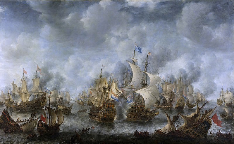 Беерстратен, Ян Абрахамс - Морское сражение при Терхейде 10 августа 1653 г., 1653-66. Рейксмузеум: часть 1