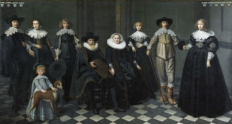 Santvoort, Dirck Dircksz. van -- Het gezin van Dirck Bas Jacobsz, burgemeester van Amsterdam, 1634 - 1635. Rijksmuseum: part 1