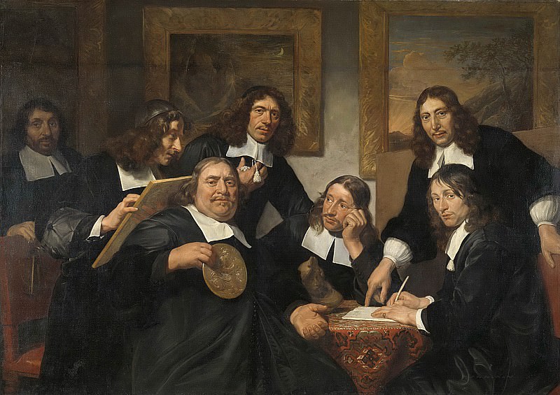 Bray, Jan de -- De overlieden van het Sint Lucasgilde te Haarlem, 1675., 1675. Rijksmuseum: part 1