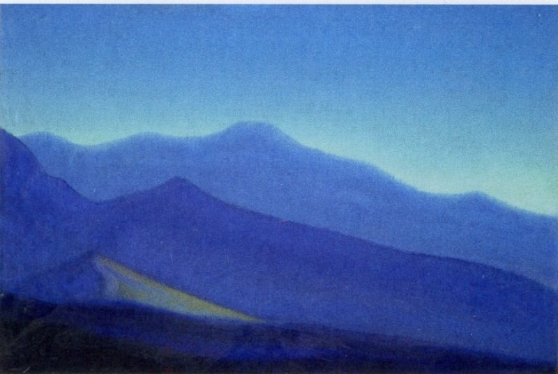 Morning # 89 Morning (Spurs blue mountains before dawn). Roerich N.K. (Part 5)