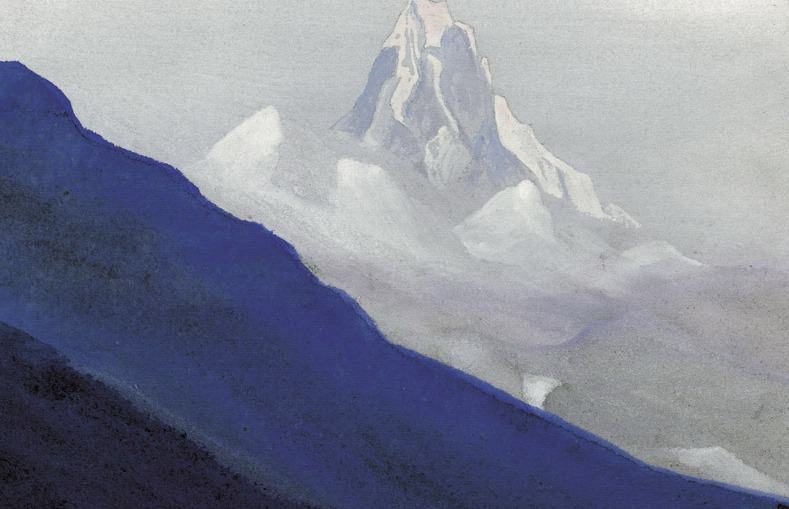 The Himalayas # 132 The snowy peak in the fog. Roerich N.K. (Part 5)