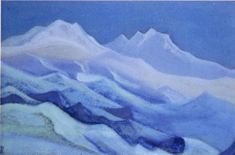 The Himalayas # 42 The Glacier Lighted by the Moon. Roerich N.K. (Part 5)