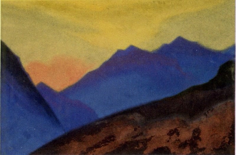 Evening # 29 Evening (blue mountains). Roerich N.K. (Part 5)
