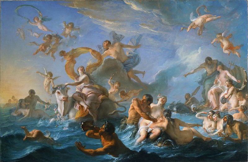 Noël-Nicolas Coypel, French, 1690-1734 -- The Abduction of Europa. Philadelphia Museum of Art