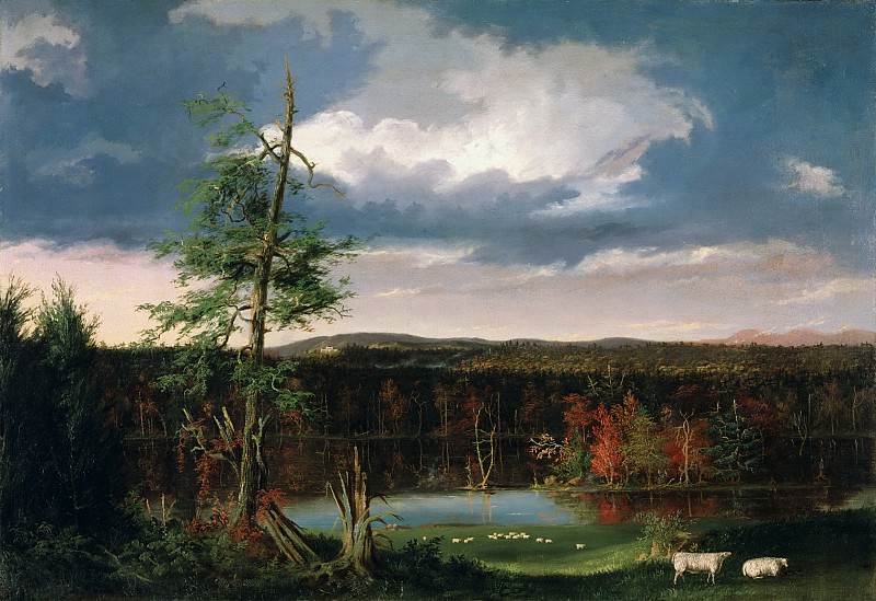 Коул, Томас (1801 Болтон-ле-Мур - 1848 Кэтскилл) - Пейзаж с поместьем мистера Физерстонхофа. Музей искусств Филадельфии