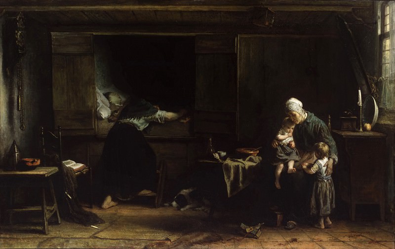 Jozef Israëls, Dutch (active The Hague, Amsterdam, and Paris), 1824-1911 -- The Last Breath. Philadelphia Museum of Art