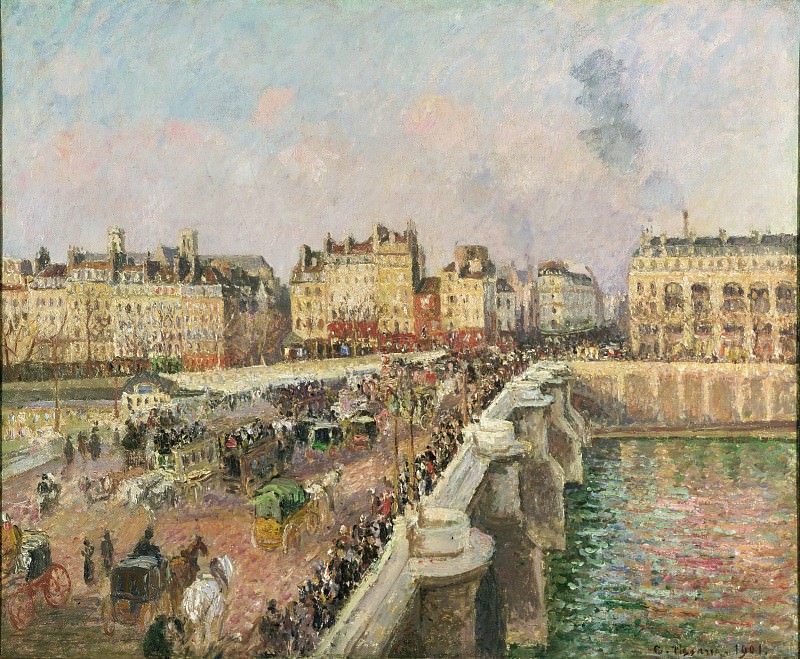 Писсарро, Камиль (1830 остров Сен-Тома (Вест-Индия) - 1903 Париж) -- Солнечный день, Новый мост. Музей искусств Филадельфии