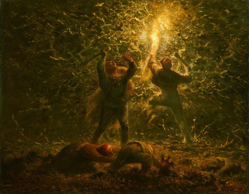 Милле, Жан-Франсуа (1814 Грюши - 1875 Барбизон) - Разорители птичьих гнезд. Музей искусств Филадельфии