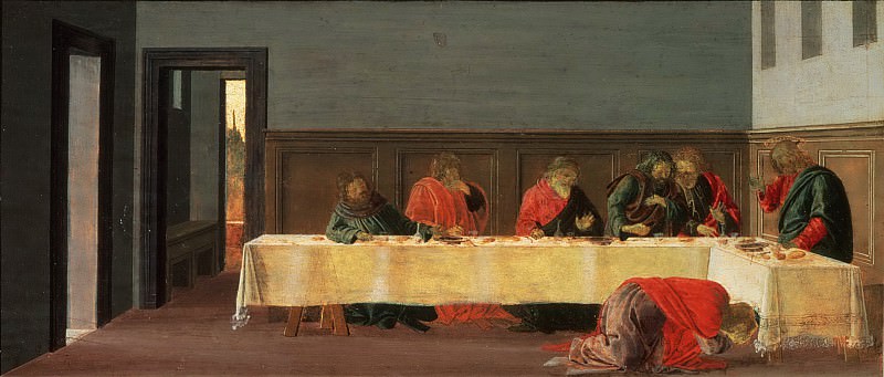 The altar of the Holy Trinity, predella - The Feast in the House of Simon. Alessandro Botticelli