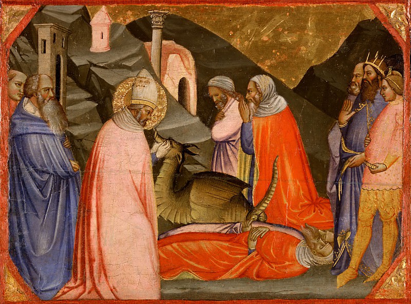 Гадди, Аньоло (работал во Флоренции в 1369-96) - Святой Сильвестр и дракон. Музей искусств Филадельфии
