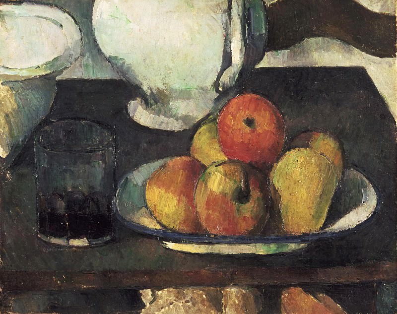 Paul Cézanne, French, 1839-1906 -- Still Life with Apples and a Glass of Wine. Philadelphia Museum of Art