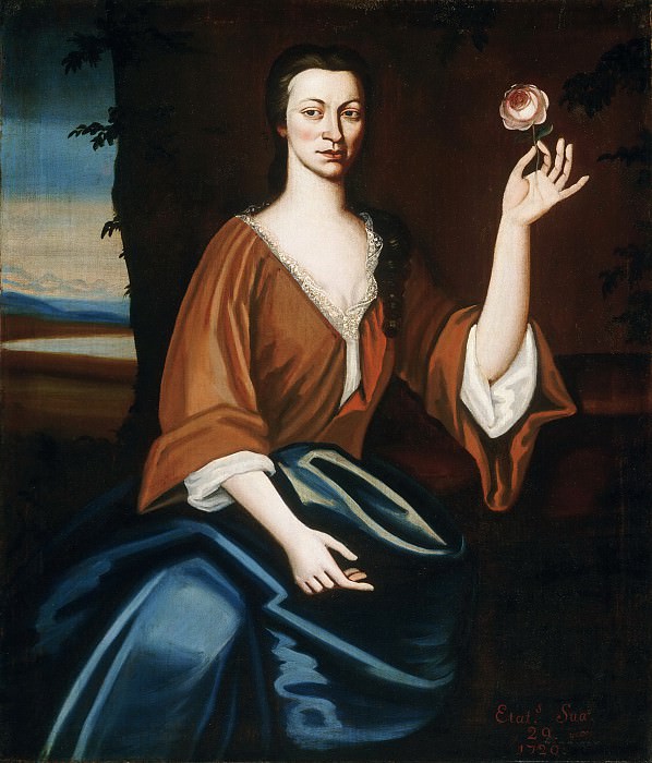 Nehemiah Partridge, American, 1683-c. 1737 -- Portrait of Catryna van Rensselaer ten Broeck. Philadelphia Museum of Art