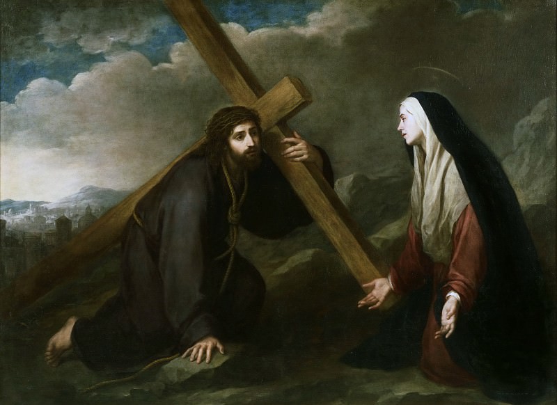 Bartolomé Esteban Murillo, Spanish (active Seville), 1618-1682 -- Christ Bearing the Cross. Philadelphia Museum of Art