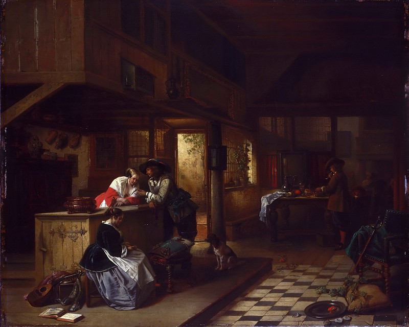 Jan Hendrik August Leys, Belgian, 1815-1869 -- Interior of an Inn. Philadelphia Museum of Art