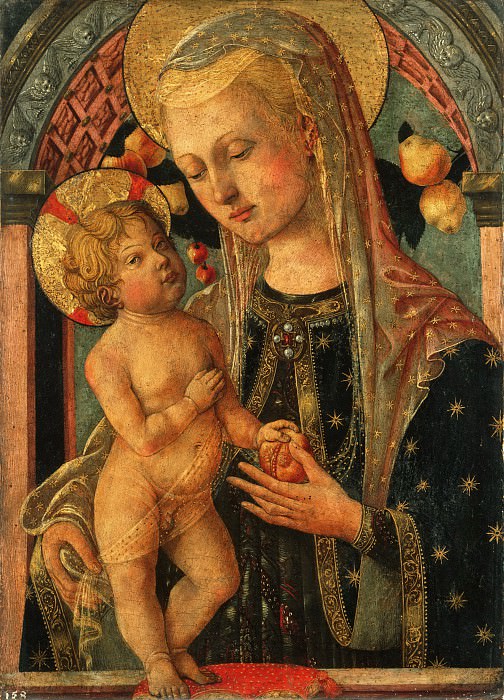 Francesco di Gentile da Fabriano, Italian (active Umbria and Marches), documented 1497 -- Virgin and Child with a Pomegranate. Philadelphia Museum of Art