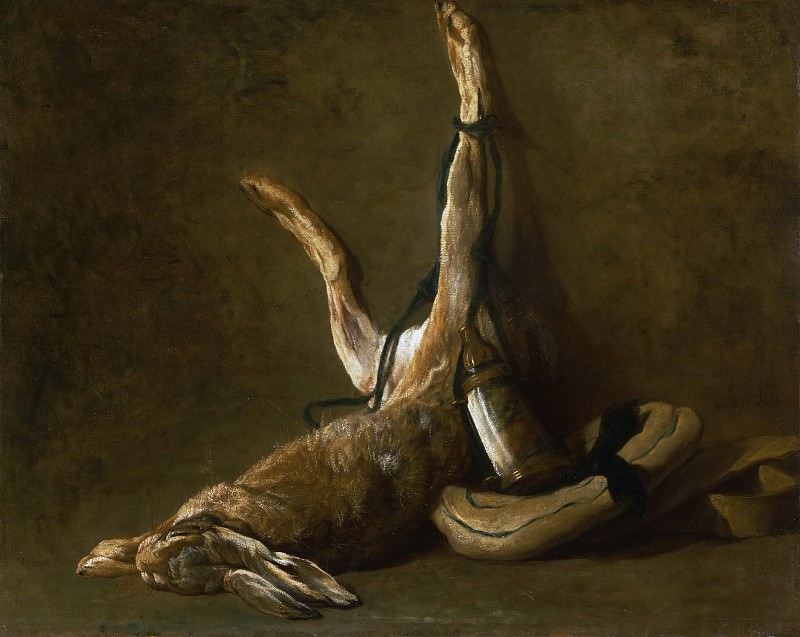 Jean-Baptiste-Siméon Chardin, French, 1699-1779 -- Still Life with a Hare. Philadelphia Museum of Art