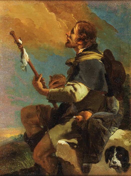 Giovanni Battista Tiepolo, Italian (active Venice, Udine, Würzburg, and Madrid) 1696-1770 -- Saint Roch. Philadelphia Museum of Art