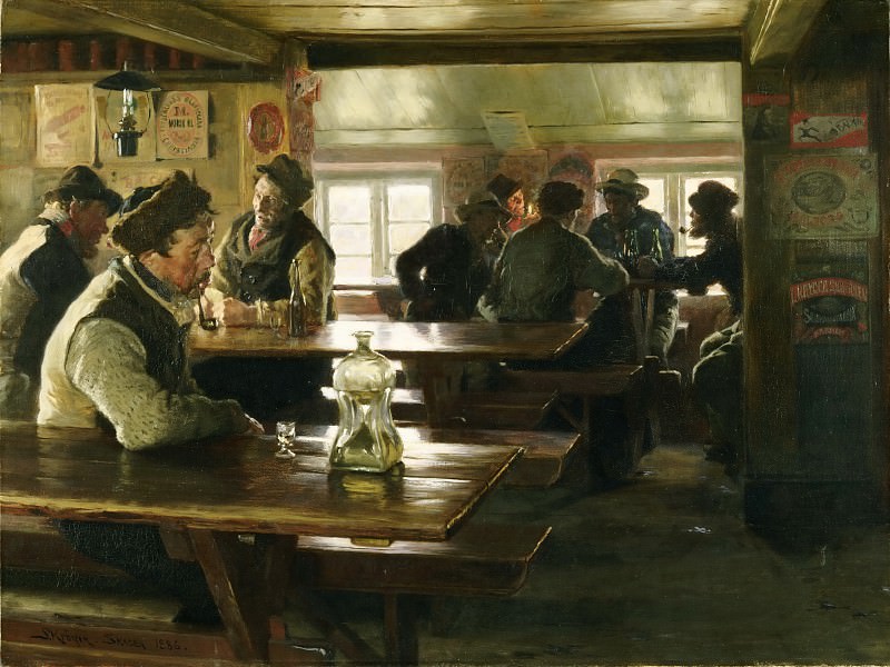 Peter Severin Krøyer, Danish, 1851-1909 -- Interior of a Tavern. Philadelphia Museum of Art
