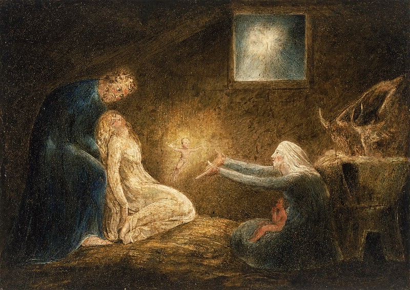 William Blake, English, 1757-1827 -- The Nativity. Philadelphia Museum of Art