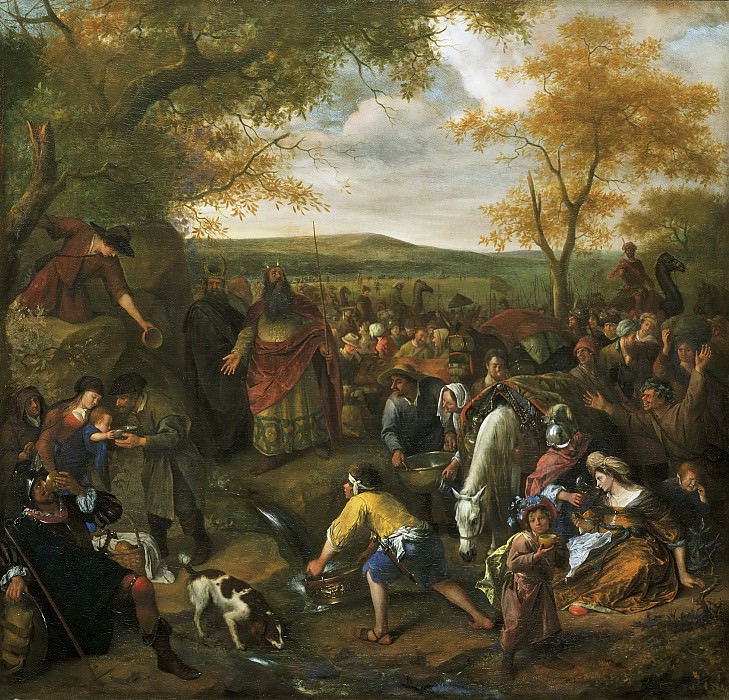 Стен, Ян Хавикс (Лейден 1626 - 1679) -- Моисей иссекает воду из скалы. Музей искусств Филадельфии