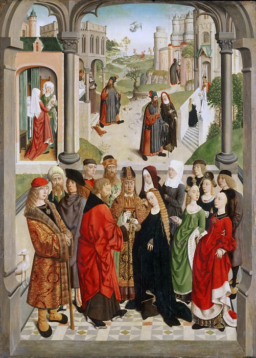 Master of the Tiburtine Sibyl, Netherlandish (active Louvain and Haarlem), active c. 1475-c. 1495 -- The Marriage of the Virgin. Philadelphia Museum of Art