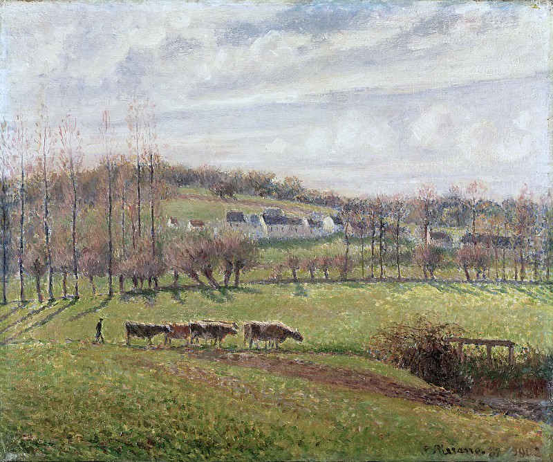 Писсарро, Камиль (1830 остров Сен-Тома (Вест-Индия) - 1903 Париж) -- Летний пейзаж, Эраньи. Музей искусств Филадельфии