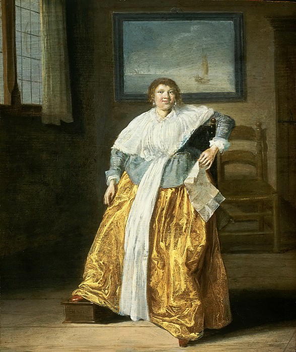 Халс, Дирк (Харлем 1591-1656) -- Сидящая женщина с письмом. Музей искусств Филадельфии