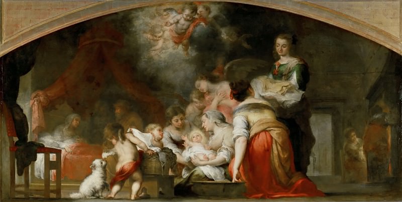 Bartolomé Estebán Murillo -- Birth of the Virgin. Part 3 Louvre