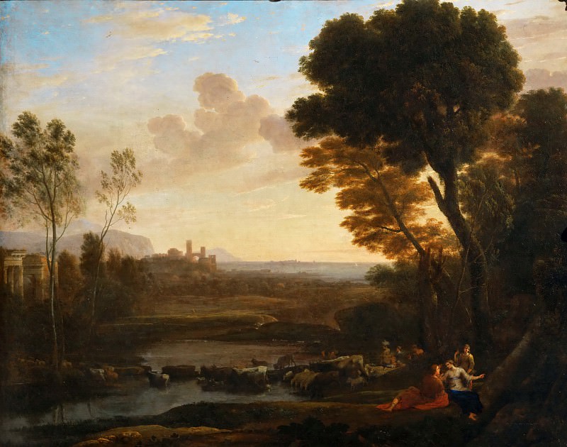 Лоррен, Клод (Клод Желле) (1600 Шамань - 1682 Рим) -- Пейзаж с Парисом и Эноной. часть 3 Лувр