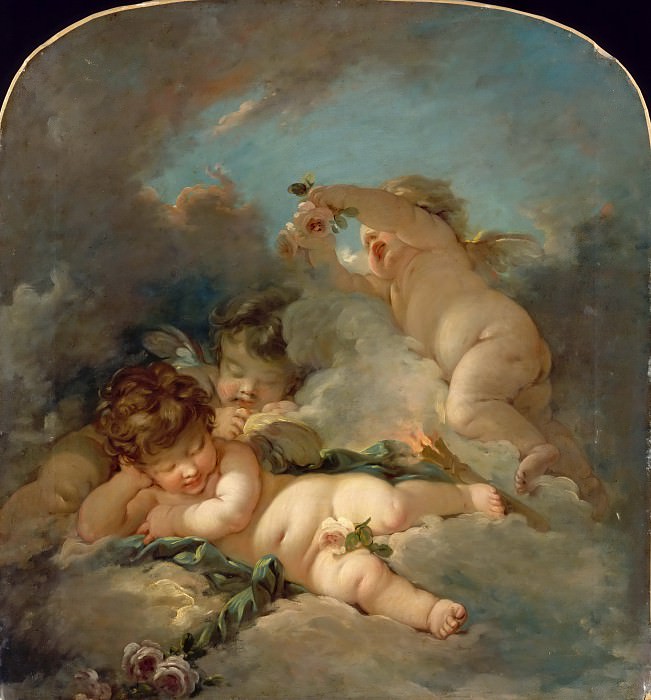 Studio of François Boucher -- Love’s Sleep (Le Sommeil des Amours). Part 3 Louvre