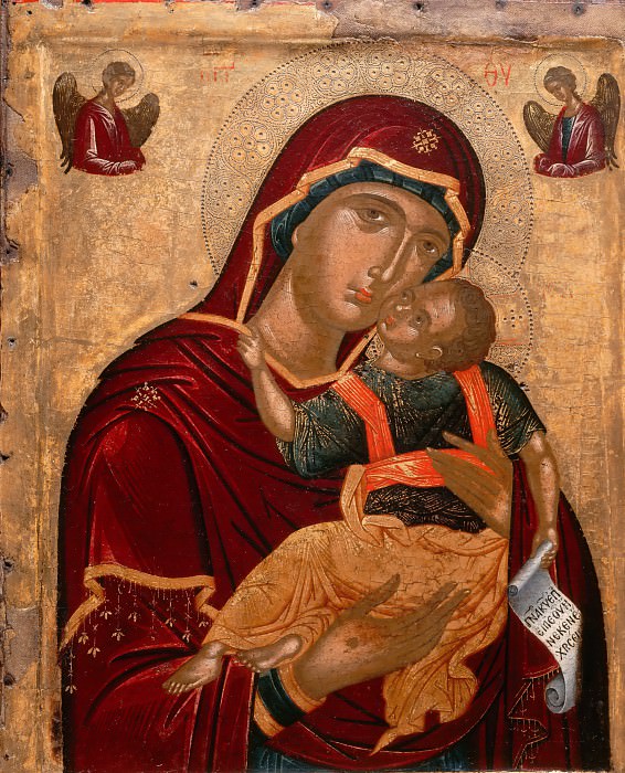Anonymous Cretan painter -- The Virgin ’Glykophilousa’. Part 3 Louvre