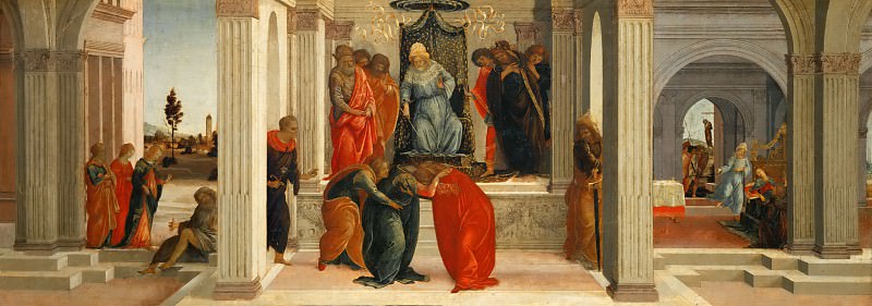Filippino Lippi -- Three scenes from the life of Esther. Part 3 Louvre