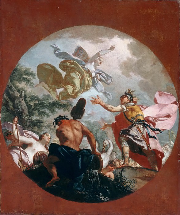 Бомон, Клаудио Франческо (Турин 1694-1766) -- Ирида, посланная Юноной, извещает Турна об отсутствии Энея в Трое. часть 3 Лувр