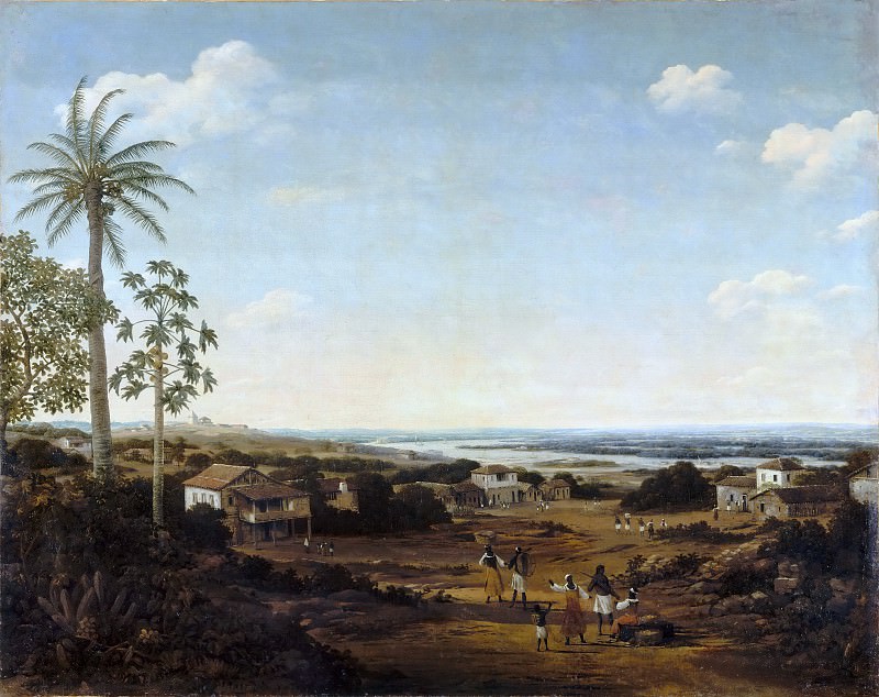 Frans Post -- ’Three diverse houses’ or ’Habitations of the sugar planters’. Part 3 Louvre