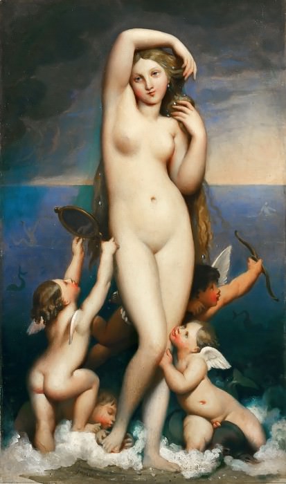 Ingres, Jean Auguste Dominique -- Venus Anadyomene. Oil on cardboard, 31, 5 x 20 cm M.I.726. Part 3 Louvre